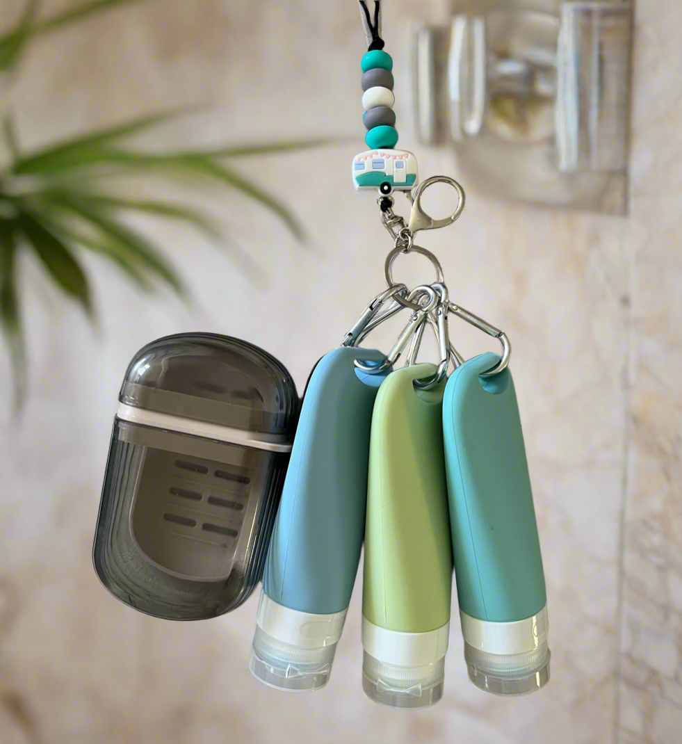 90ml refillable silicone bottle w/clip