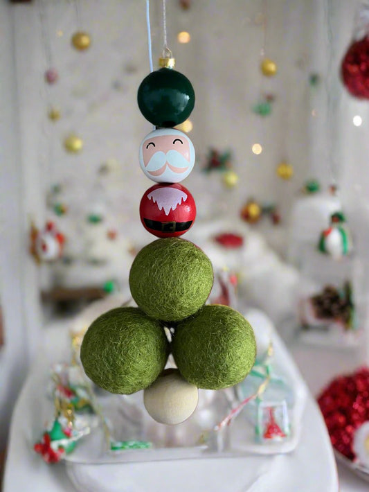 Santa Tree Smelly Van Dangle w/ 3 Scent Balls Christmas Caravan Decoration