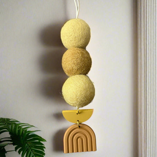 Smelly Van Dangle w/ 3 Scent Balls Geometric Rainbow Decorative Hanger