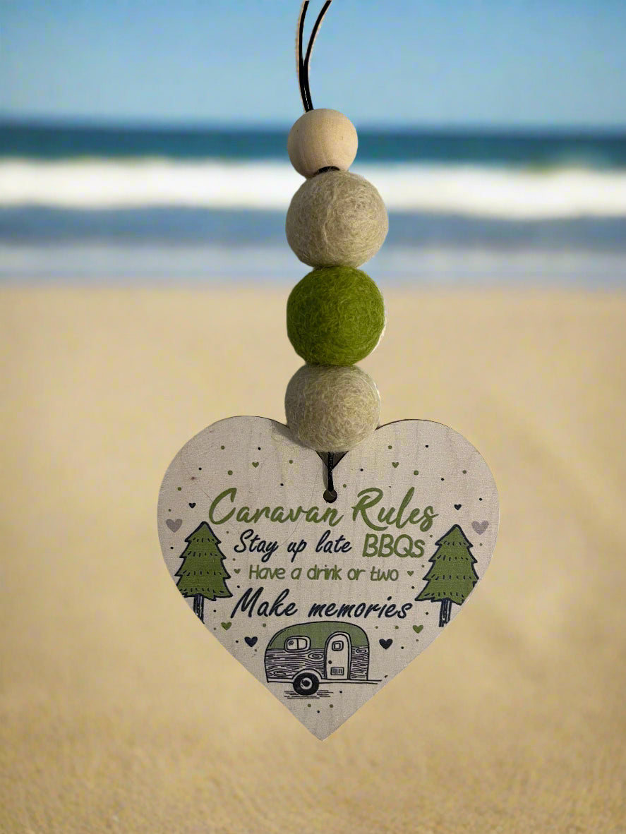 Smelly Van Dangle w/ 3 Scent Balls - Green Caravan Rules Decorative Hanger