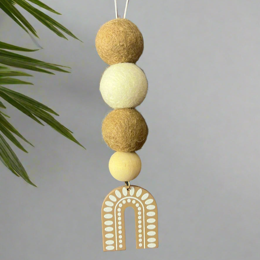 Smelly Van Dangle w/ 3 Scent Balls Boho Rainbow Decorative Hanger