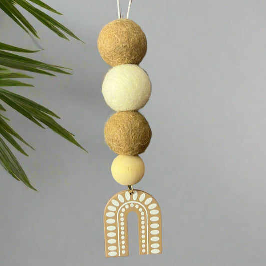 Smelly Van Dangle w/ 3 Scent Balls Boho Rainbow Decorative Hanger
