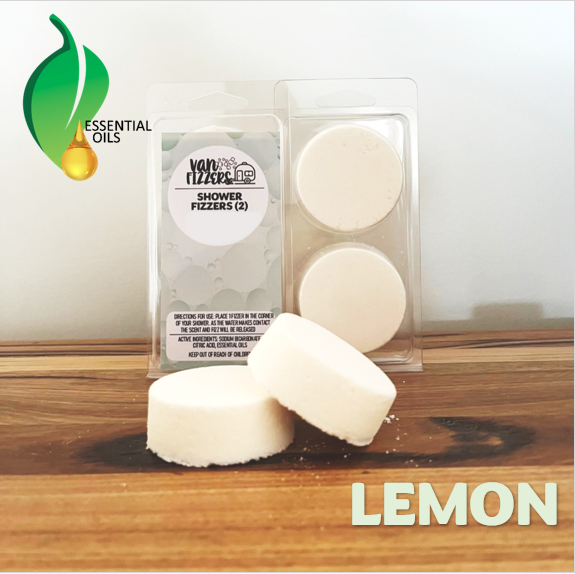 Lemon scented caravan shower fizzer