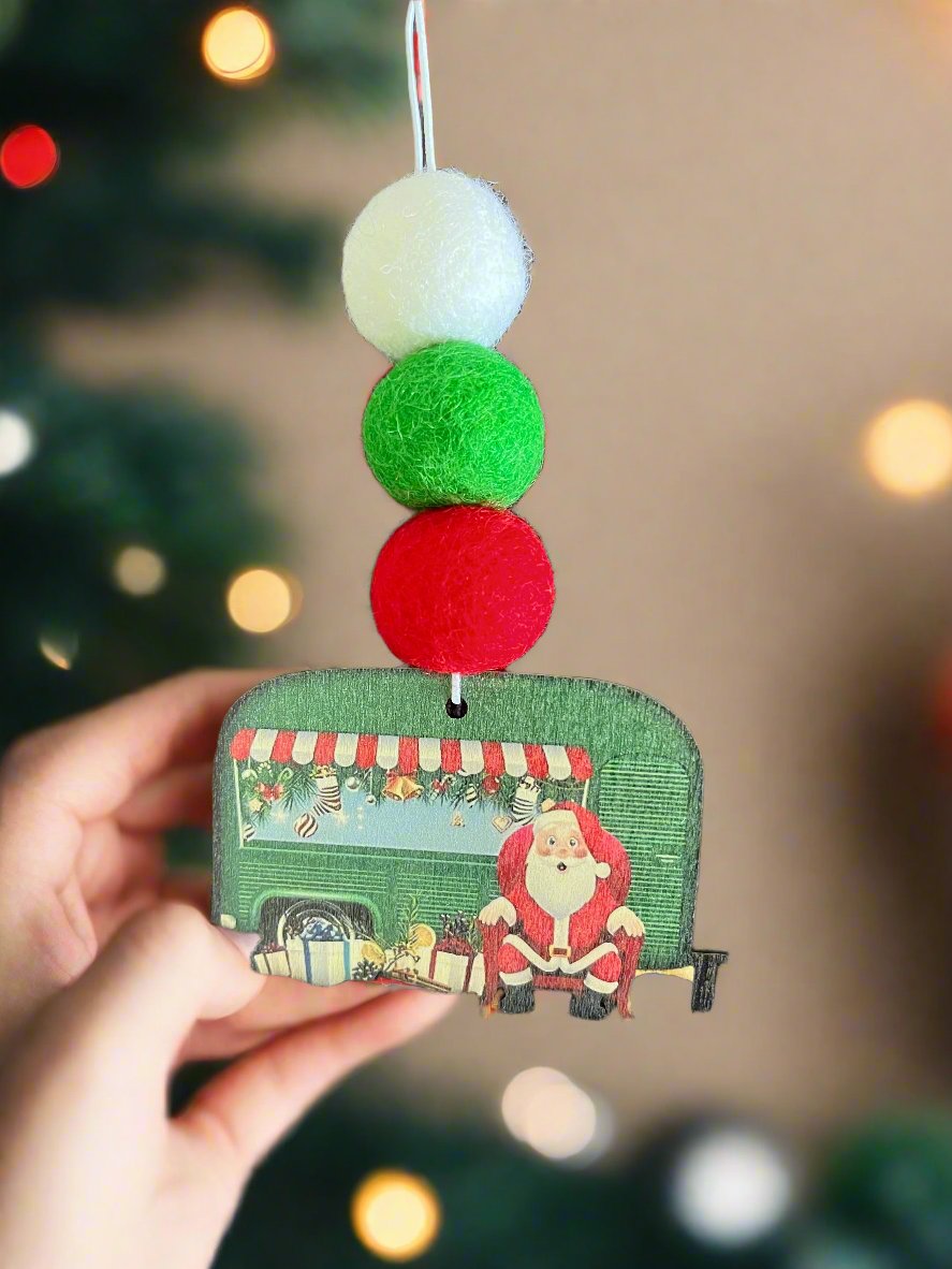 santa christmas caravan decoration