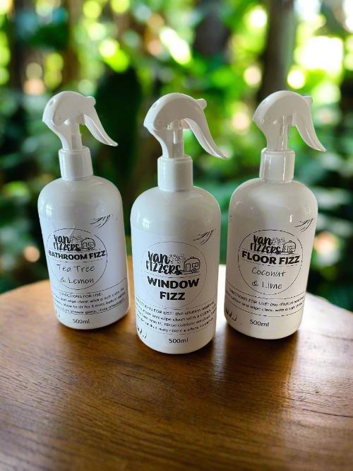 Caravan Cleaning Set - Bathroom, Floor & Window Fizz - 500ml 3 pack