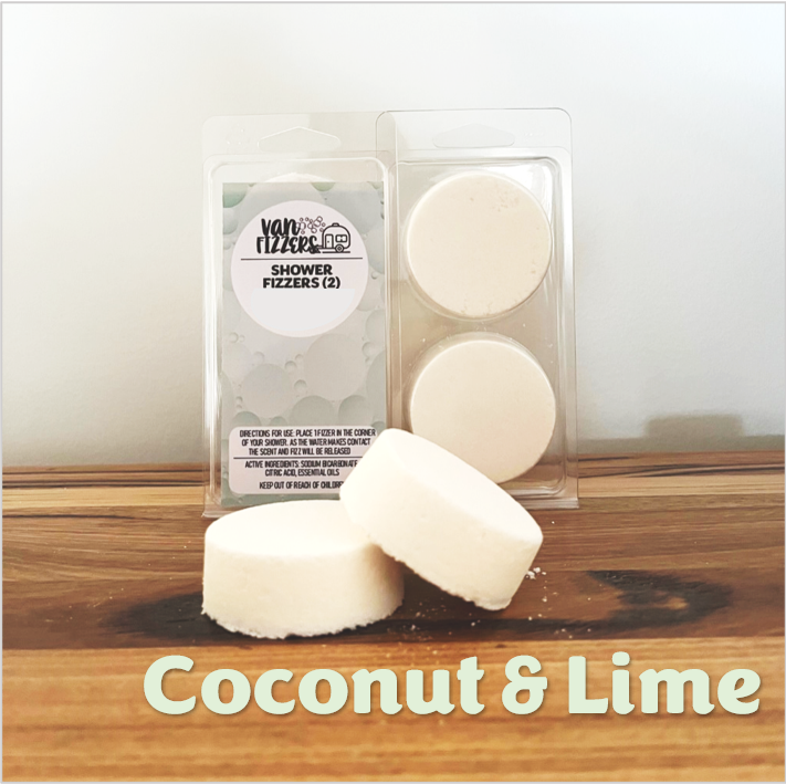 Coconut and lime caravan shower fizzer double pack